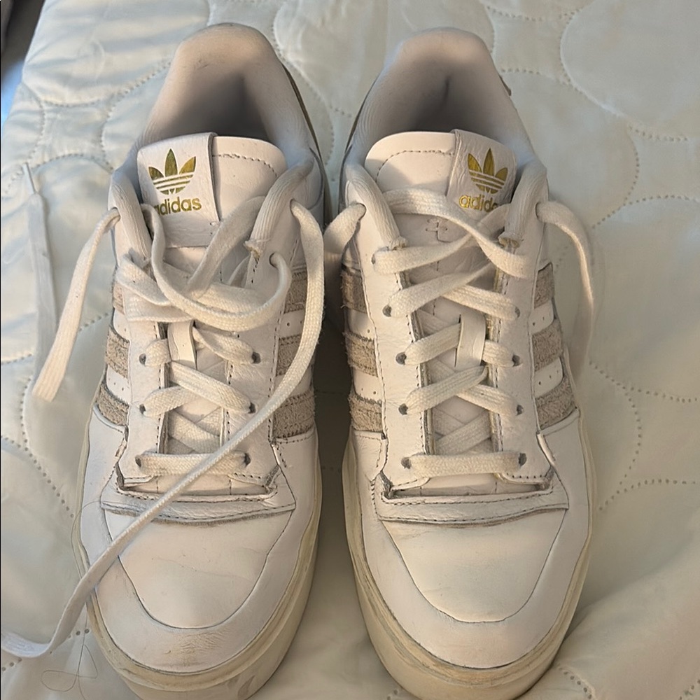 Limited edition Adidas White and tan Classic Sneakers